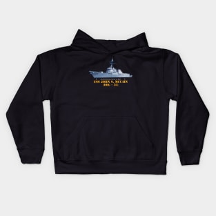 Destroyer - USS John S McCain -  Ship on Top Txt Kids Hoodie